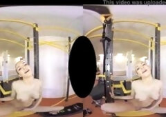 Belle Claire's gym VR anal video