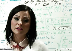 Prof ties & fucks teen in mouth