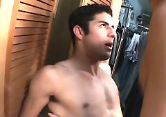 Trying on clothes makes these hunks horny and they get it on in the dressing room