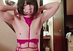 Japanese crossdresser Mai rides her boss in bliss after two months of sissy training