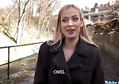 Ria Sunn Sells Magazines Then Deepthroats Below a Bridge for Supplementary Money - Public Agent