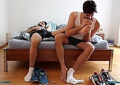 Feet play with best friend