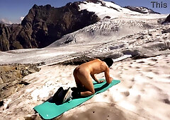 Outdoor Pegging Poking on a real Glacier !