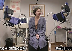 Doctor Tampa administers a mandatory vibrator treatment to a compliant patient during a realistic medical exam