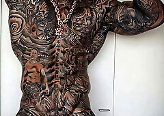 Hot Muscle Tattoo Big Cock Leon Yaki (Yaki boy)