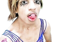 Hot Trans Cutie Preforms HAWT Yoga in Electric Blue Bodystocking Sissy TS Femboy Gymnastics