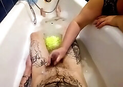 Mommy, glue, cock cum