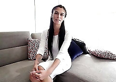 Leggy shemale Domino Presley hot solo masturbation