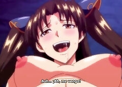 The busty beauty who came to his rescue after he had been laid eggs is also trapped.