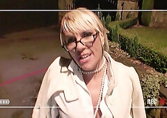 Two horny men fuck a beautiful blonde cougar hard