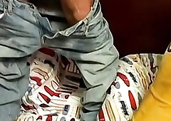 Twinks pissing during blowjobs before fucking in a hardcore threesome