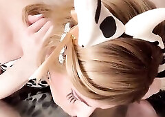 Throating And Riding Monster Dildos Makes me Squirt Cum Sissy Jess Bloom