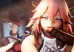 Hilichurl Genshin Animation Compilation Eula Hutao Raiden Shogun Yae Miko anime