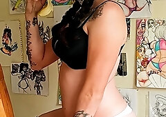 Cute curly brunette solo webcam masturbation