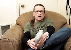 Trans Lady Takes off Boots and Socks After a Lengthy Day