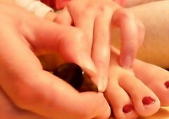 Nicoletta's great feet in this homemade pedicure