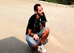 Kris Evans in Leather and Jacking Off