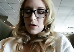 Lustful Blonde Publicly Brings Her Pussy To Orgasm In A Diner Toilet