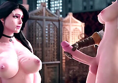 Big Breast Yennefer Gets Sprayed All Over With Futa Cum