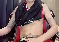 HORNY ASIAN INKED BOY TEASING, NIPPLE PLAY, MASTURBATING FOR HIS VIEWERS