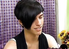 Emo gay pounds his twink partner after sloppy oral foreplay