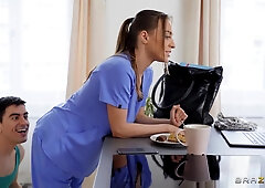 Big Naturals Nurse Gets Kitchen Creeped