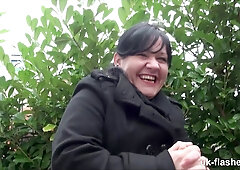 I’ve Never Done This Before! This is so EXCITING! Andrea Pissing & Flashing for UK-Flashers
