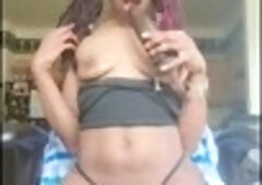 Ebony beauty indulges in sensual foreplay in female point of view