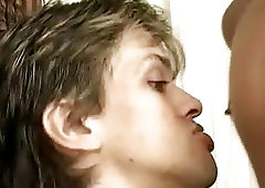 Twinks on the couch, rough anal and blowjob in strong XXX