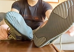 Sensual gay foot worship with sneaker fetish