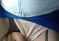 Femboy crossdresser close up cum shot