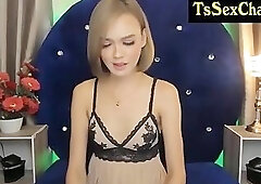 thin trans goddess jaks her penis on webcam