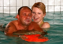 Bikini-wearing teen Rittea fucks a disgusting old guy for some reason