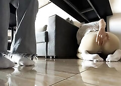 Hiding from My Deaf Stepmother and Leaving a Puddle of Squirt Underneath her Feet