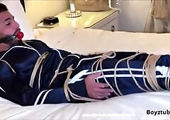 Bound Guy in Spidey Costume