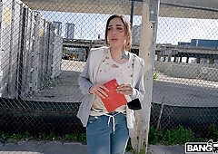 Homeless hottie Chanel Brooks getting banged in the van