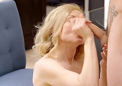 Nina Hartley enjoys young big dick with passionate mature hunger