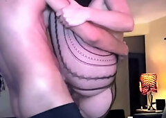 Busty blonde amateur blowjob and fingers her pussy