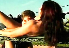 Breasty Brunette hair mother I'd like to fuck Rides Passionately Outdoors with Lover