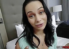 Brunette is getting fucked in the bedroom after sucking her lover's cock better than his wife