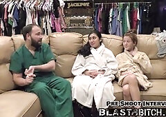 Nurse Jazmine Rose gets blasted with cum during a wild medical exam