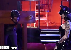 Busty Doll With Tats On Her Body Fucks With Dominant Male And Gags Dick