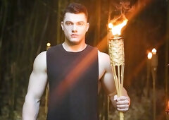 Hotties JJ Knight and Collin Simpson fucking outdoors