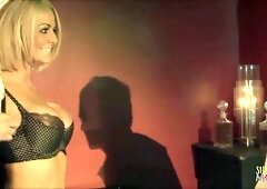 Blonde cougar babe in underwear is sucking hardcore and swallowing jizz at a night pub