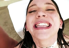 Naughty teen offers up all holes in hardcore threesome