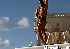 Muscle gay rimjob and cumshot