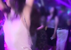 Banged girl in all holes in the nightclub crap-house