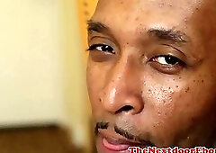 Athletic ebony hunk pleasing his BBC