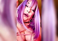 big beautiful woman Tina Snua, clothed in punk garments but looking ever so cute, smokes a cigarette with u. I love to inhale deeply, a lot of creamy 