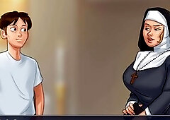 Hot art teacher enters nude contest in summertime saga with big boobs and a funny twist